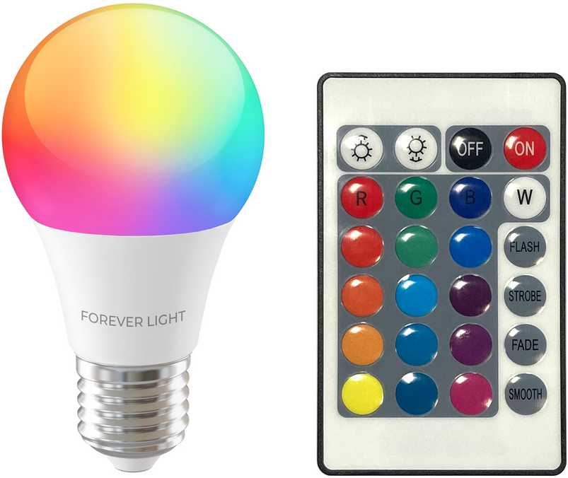 Telforceone Forever Light LED Bulb RGB E27 A60 8W 850lm 4000K class F