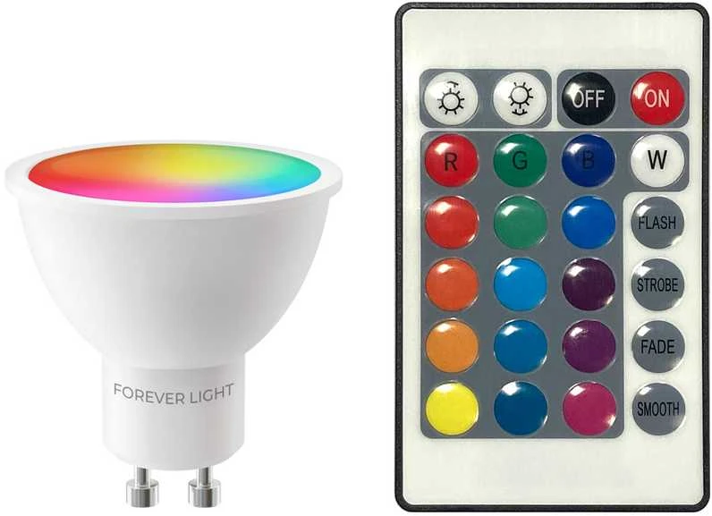 Telforceone Forever Light LED Bulb RGB GU10 4.8W 440lm 4000K class F