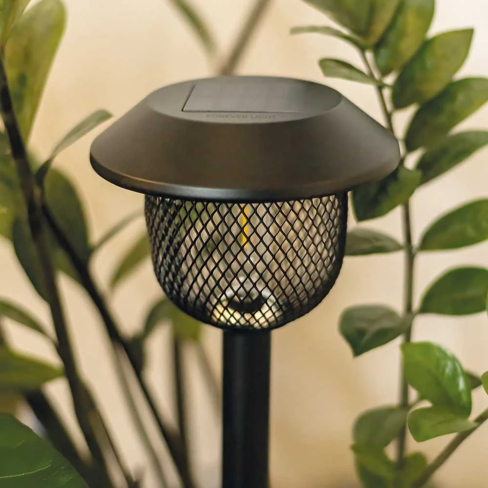 Telforceone Forever Light saulės energija varomas LED šviestuvas plieniniu stulpu SUNARI FLS-30 juodas