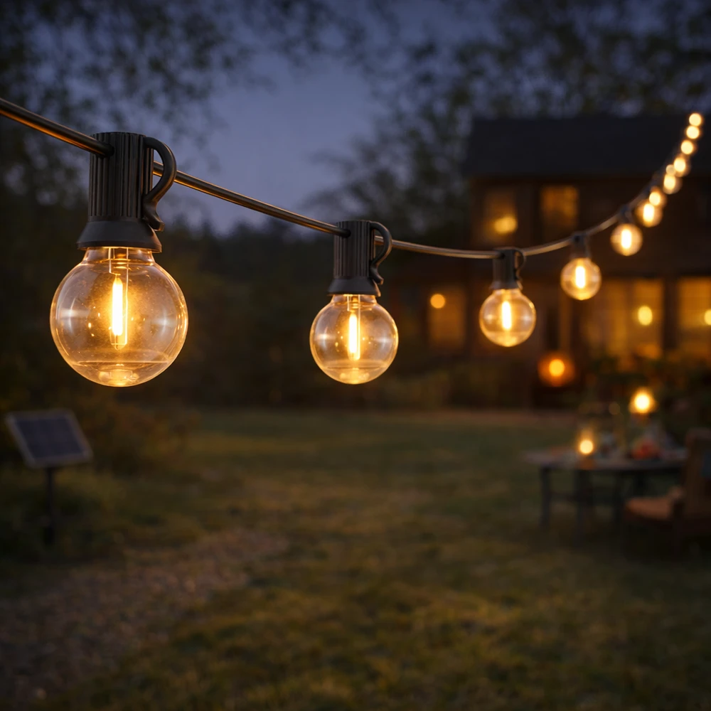 „Telforceone Forever Light“ saulės energija varomos LED girliandos SUNARI FLS-180 8,5 m 10+1 skaidrios lemputės 1800 mAh + nuotolinio valdymo pultas