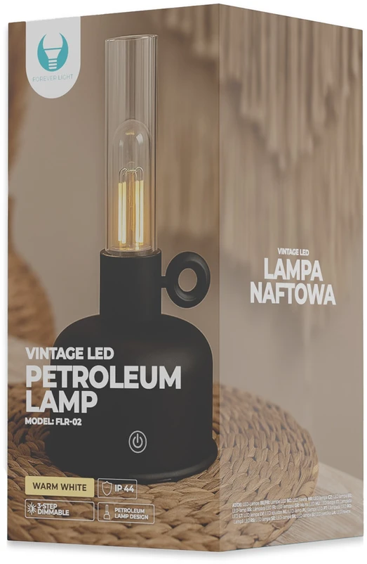„Telforceone Forever Light Vintage Petroleum“ LED lempa FLR-02 Juodas