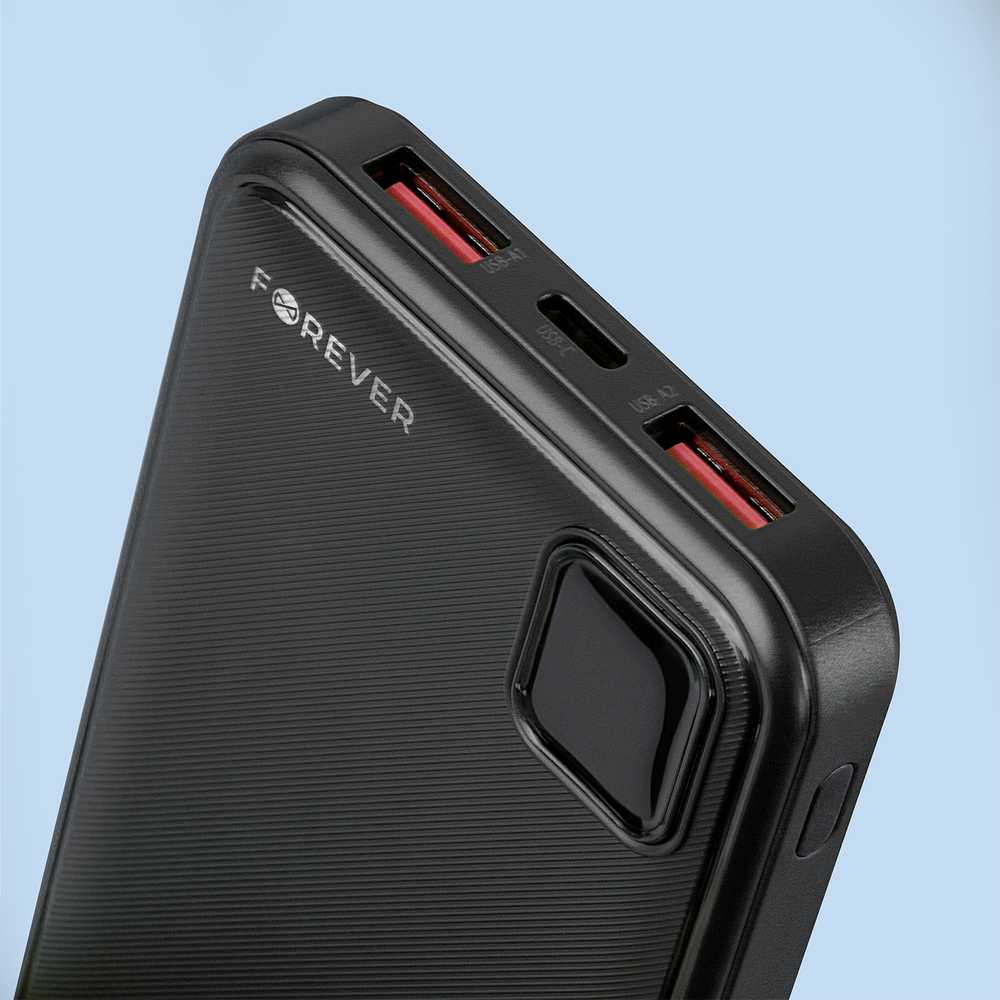 Telforceone Forever power bank TB-300M PD QC 22,5W 10000 mAh juodas