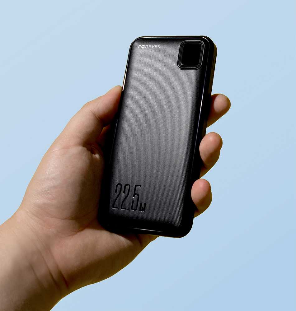 Telforceone Forever power bank TB-300M PD QC 22,5W 10000 mAh juodas