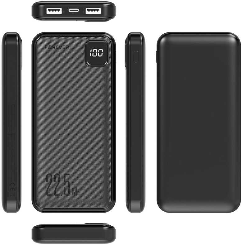 Telforceone Forever power bank TB-300M PD QC 22,5W 10000 mAh juodas