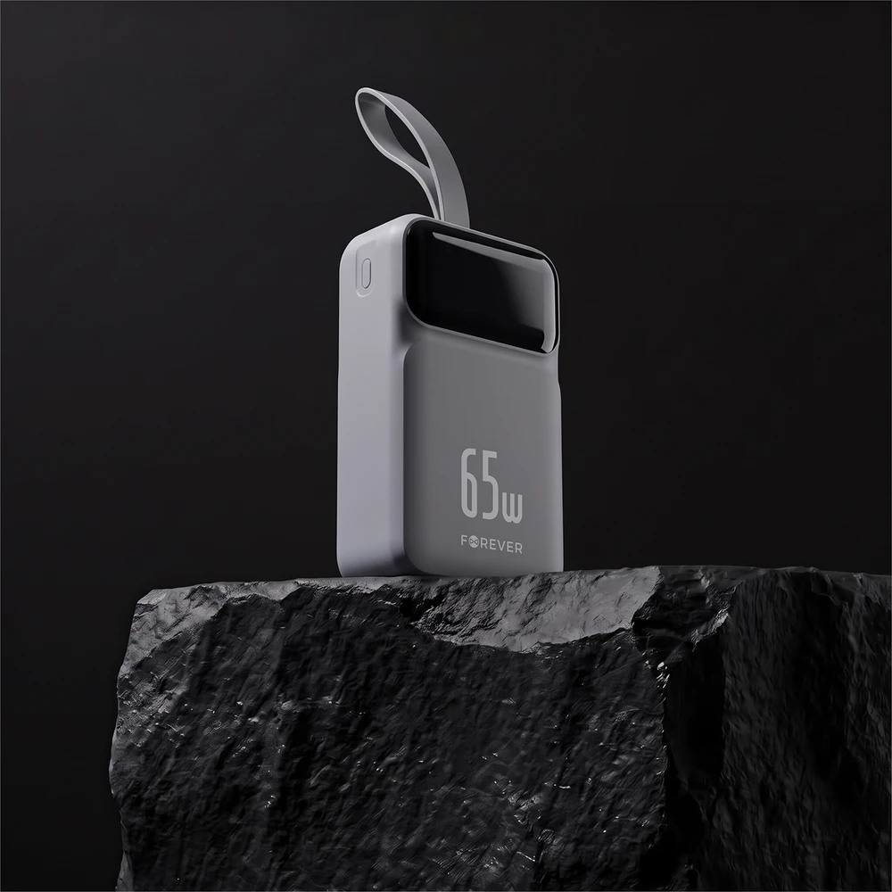 Forever išorinė baterija Vibe-TB65 PD QC 65W 20000 mAh sidabrinė