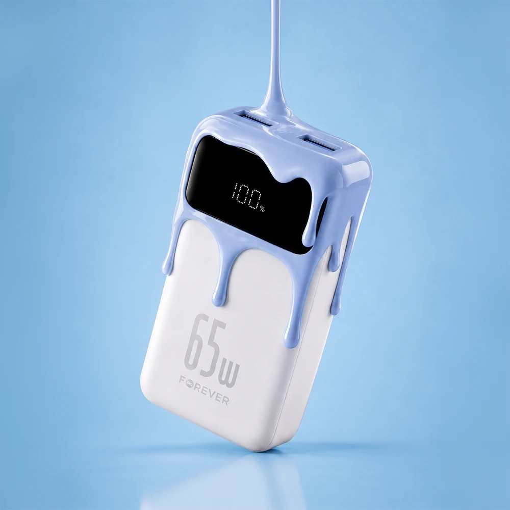 Forever išorinė baterija Vibe-TB65 PD QC 65W 20000 mAh žydra