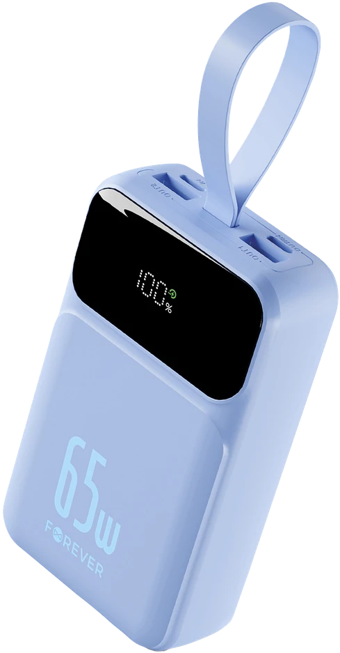 Forever išorinė baterija Vibe-TB65 PD QC 65W 20000 mAh žydra