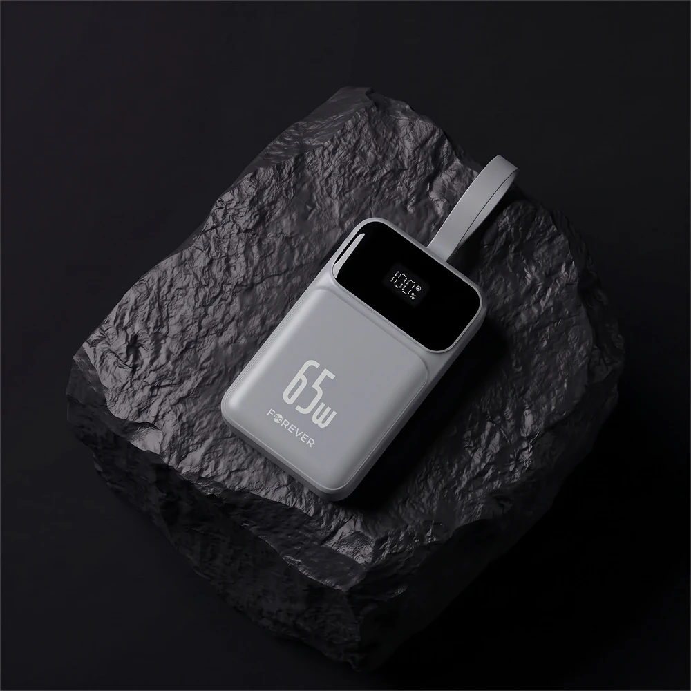 Forever išorinė baterija Vibe-TB65 PD QC 65W 20000 mAh sidabrinė