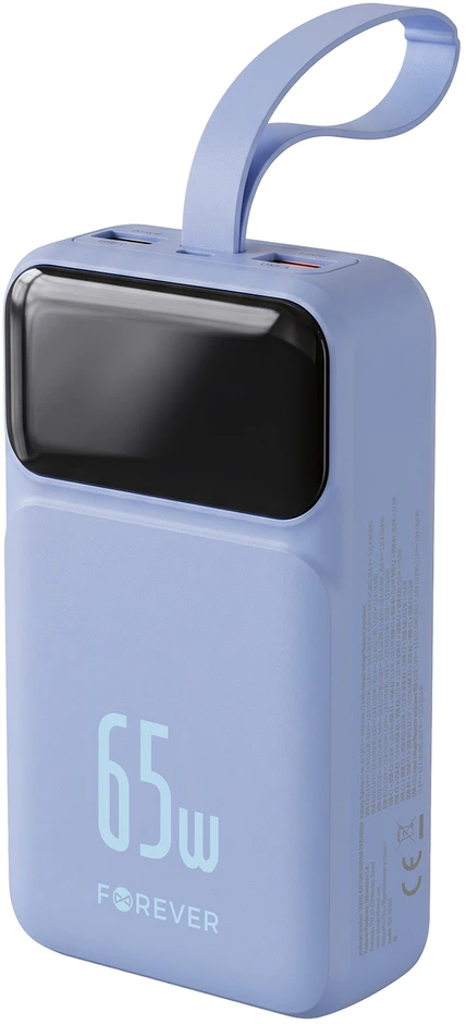 Forever išorinė baterija Vibe-TB65 PD QC 65W 20000 mAh žydra
