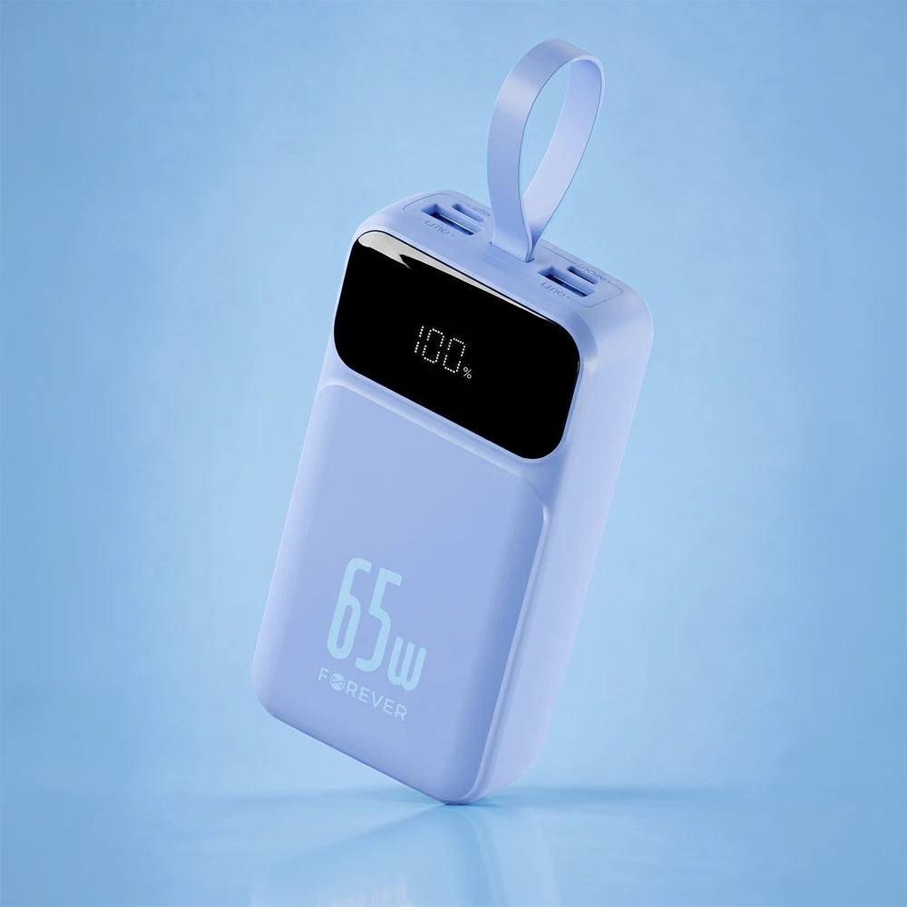 Forever išorinė baterija Vibe-TB65 PD QC 65W 20000 mAh žydra