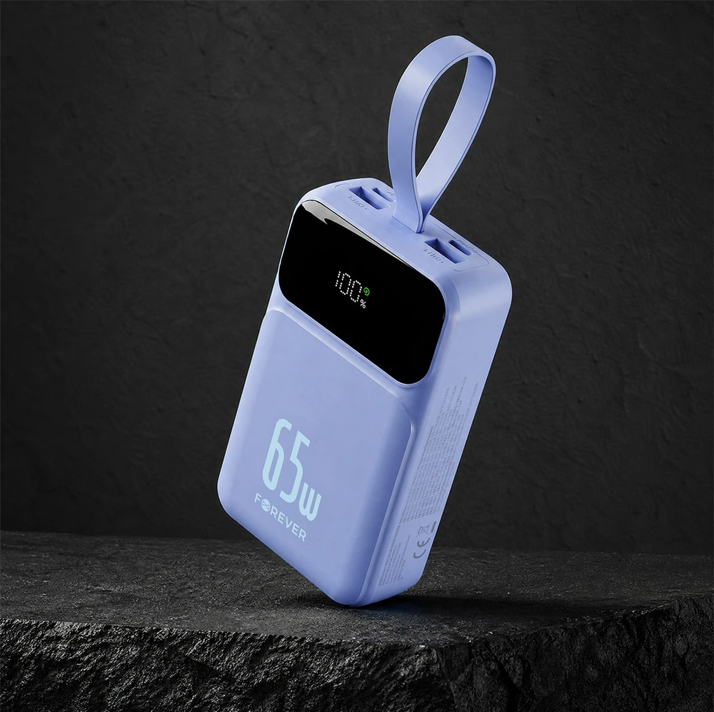 Forever išorinė baterija Vibe-TB65 PD QC 65W 20000 mAh žydra