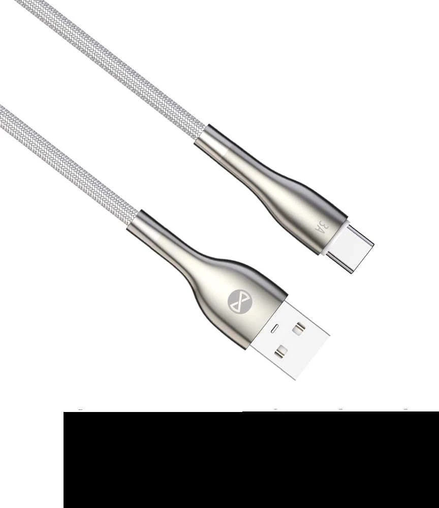 Forever Sleek laidas USB – USB-C 1,0 m 3A baltas