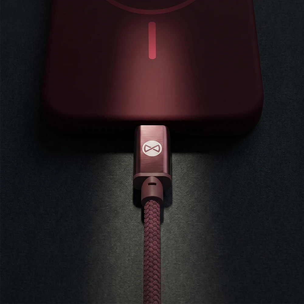 Forever Vibe laidas USB-C – USB-C 1,0 m 60W bordo spalvos