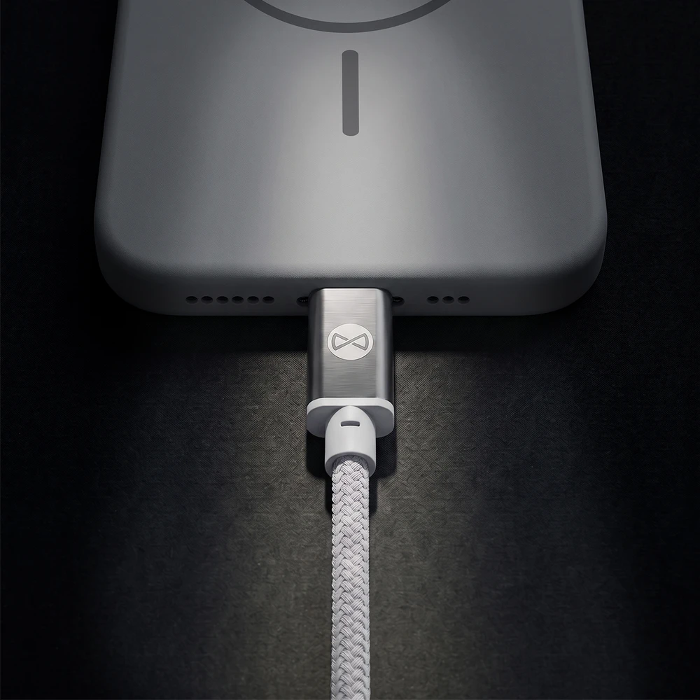 Forever Vibe laidas USB-C – USB-C 1,0 m 60W sidabrinis