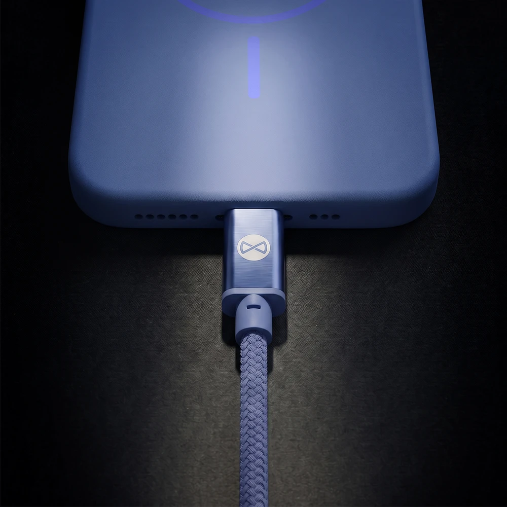 Telforceone Forever Vibe cable USB-C - USB-C 1,0 m 60W sky mėlynas