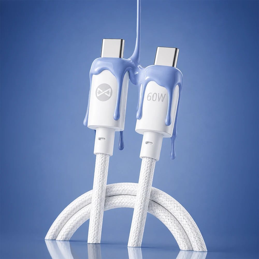 Forever Vibe laidas USB-C – USB-C 1,0 m 60W dangaus žydra