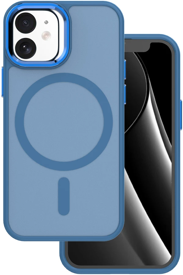 Telforceone Frozen Mag dėklas iPhone 12 12 Pro 6,1 tamsiai mėlynas