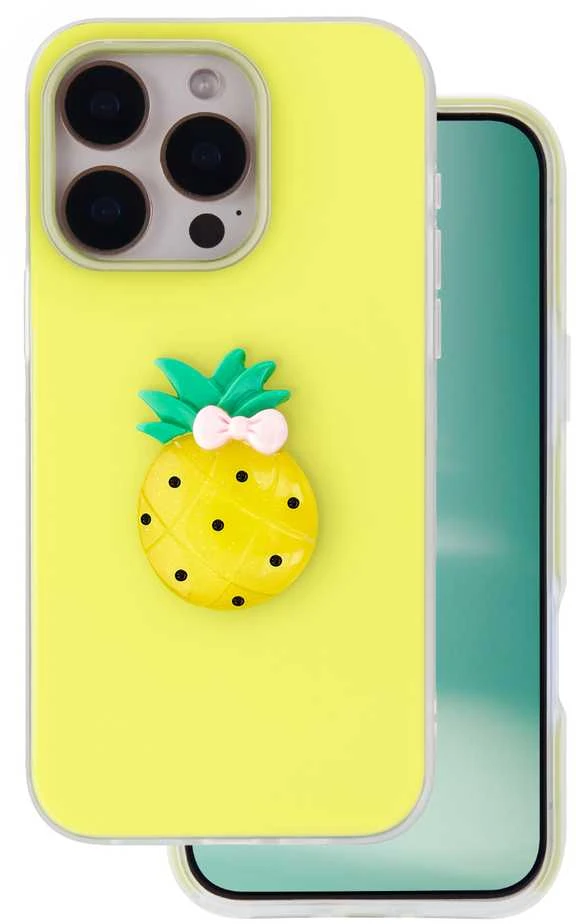TFO Telforceone „iPhone 15 Pro 6,1“ dėklas su vaisių įvaizdžiu, geltonas