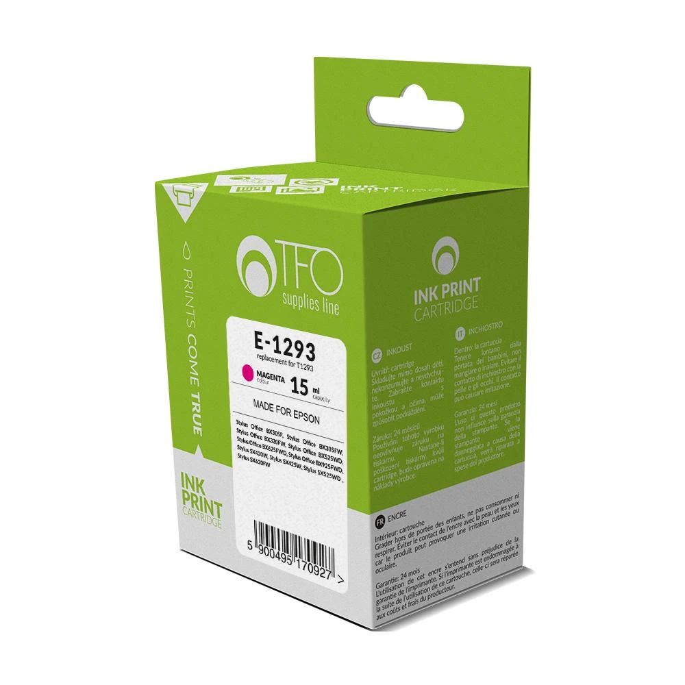 TFO Epson T1293 Magenta INK Cartridge 15ml (C13T12934010) B42WD SX230 WF-3010DW HQ Premium Analog