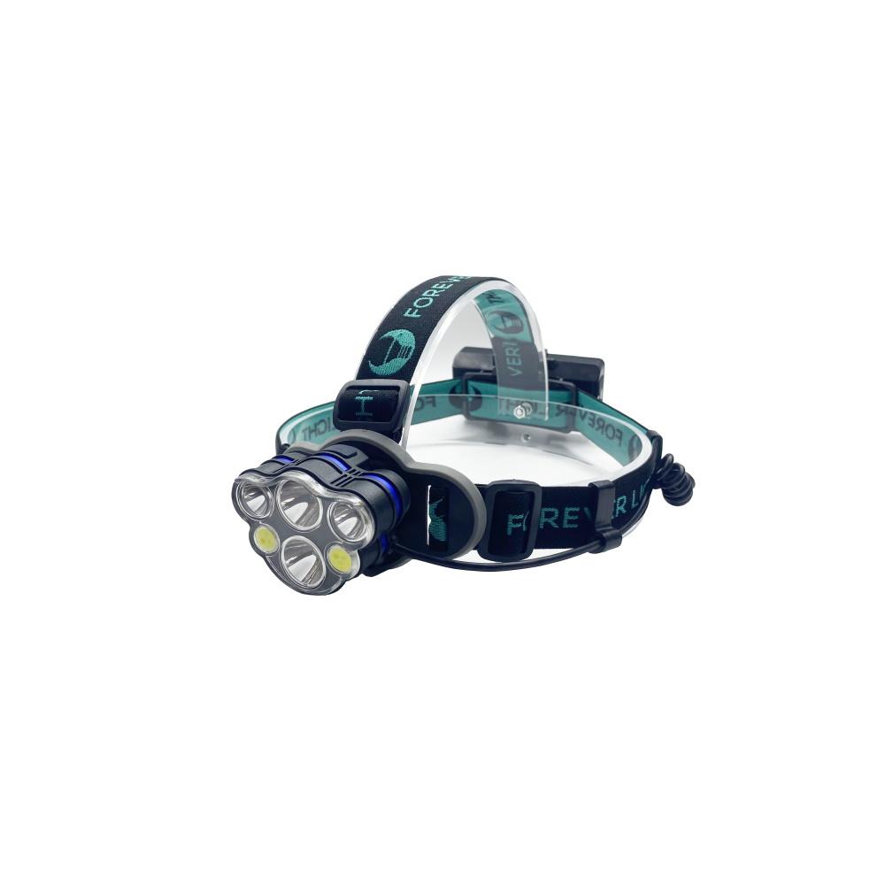 LED galvos šviestuvas Ultra T6 2x 10W + XP-E 2x 3W 500lm 2x 18650 1200mAh Li-Ion Forever Light