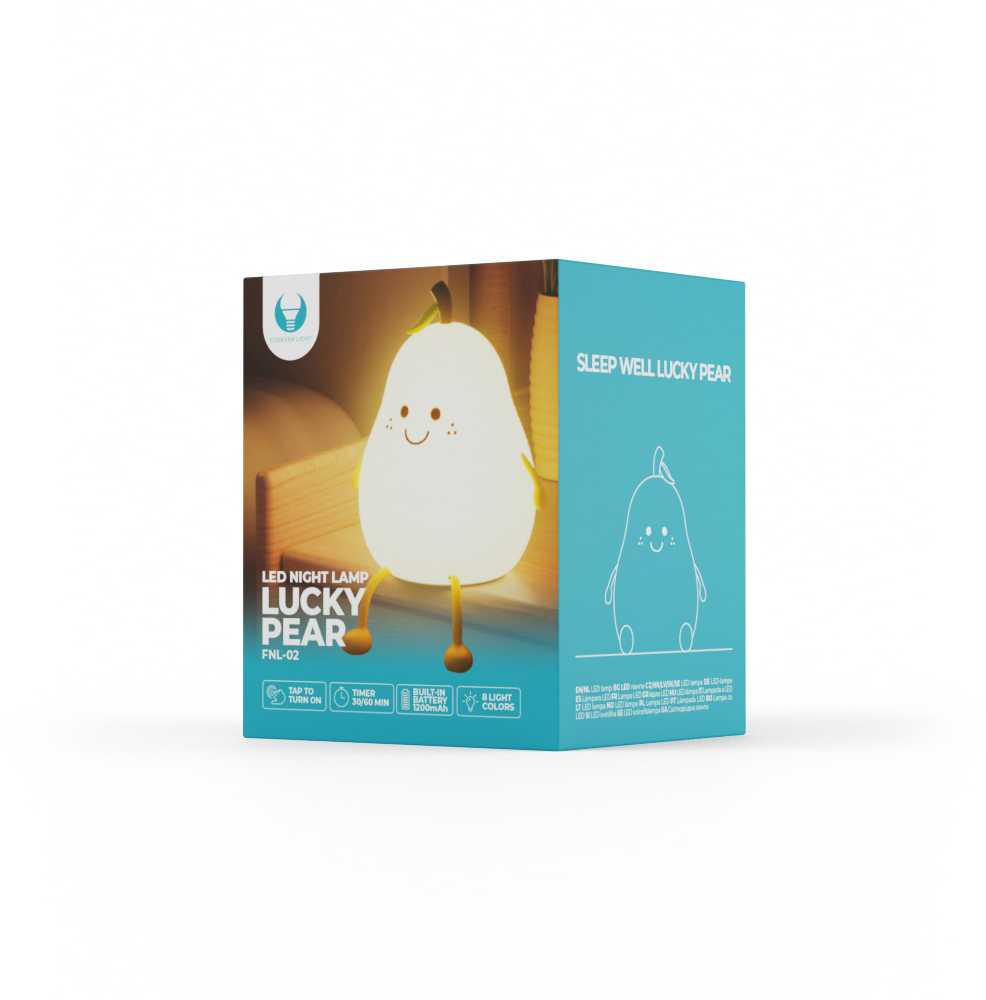 TelForceone LED naktinė lempa LUCKY PEAR FNL-02 daugiaspalvis silikonas Forever Light