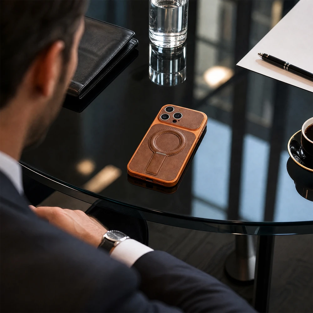 Telforceone „Luxgrip Mag“ dėklas, skirtas „iPhone 17 Pro Max 6,9“ oranžinis