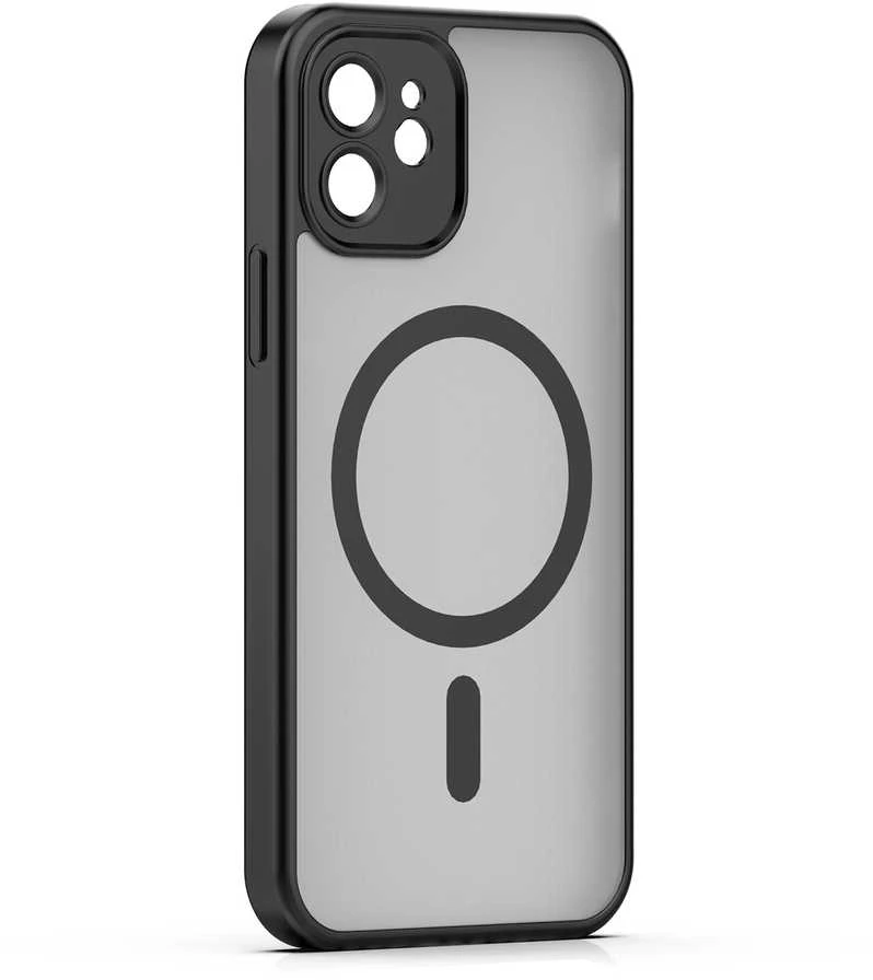 TFO Telforceone „Mag Matt“ dėklas, skirtas „iPhone 12 6,1“ telefonui, juodas, su apsauga nuo kameros.