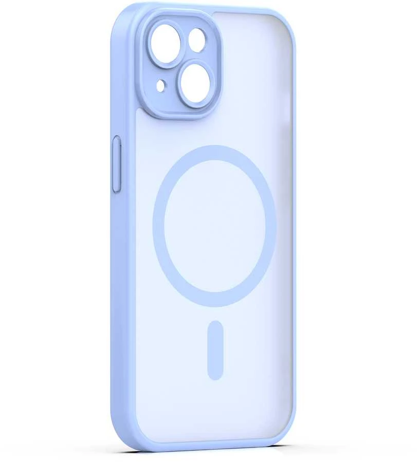 Telforceone „Mag Matt“ dėklas, skirtas „iPhone 15 6,1“ telefonui, šviesiai mėlynas, su apsauga nuo kameros.