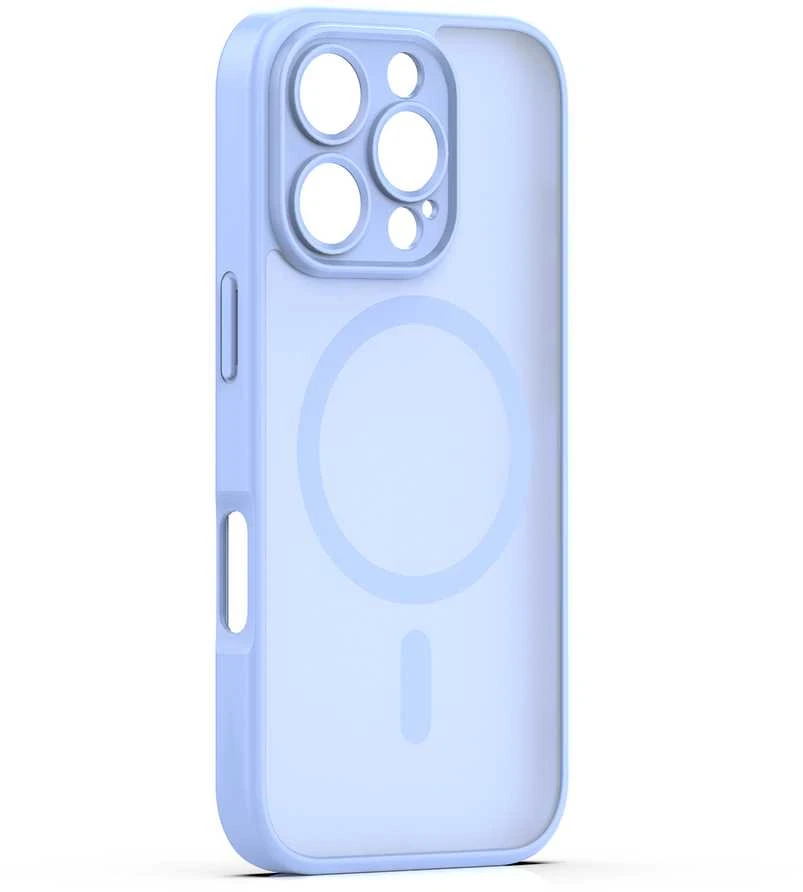 TFO „Mag Matt“ dėklas, skirtas „iPhone 16 Pro“ 6,3", šviesiai mėlynas, su apsauga kamerai