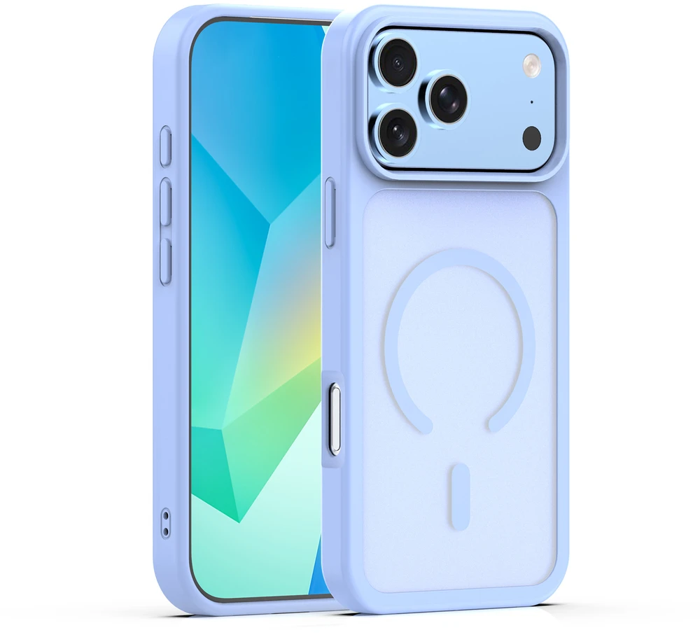 Dėklas Telforceone Mag Matt case for iPhone 17 Pro Max 6,9" / 18 Pro Max 6,9" light mėlynas big hole