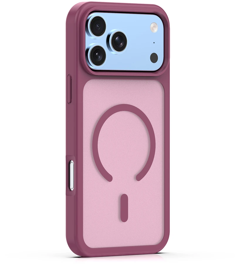 Dėklas Telforceone Mag Matt case for iPhone 17 Pro Max 6,9" / 18 Pro Max 6,9" maroon big hole