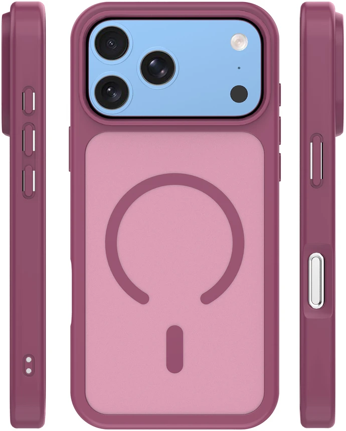 Dėklas Telforceone Mag Matt case for iPhone 17 Pro 6,3" / iPhone 18 Pro 6,3" maroon big hole