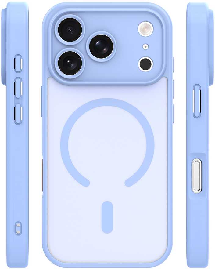 TFO „Mag Matt“ dėklas, skirtas „iPhone 17 Pro Max 6,9"“ / „18 Pro Max 6,9"“, šviesiai mėlynas, su apsauga kamerai