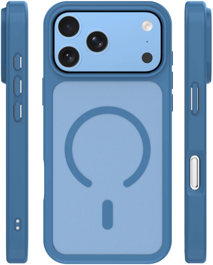 Dėklas Telforceone Mag Matt case for iPhone 17 Pro 6,3" / iPhone 18 Pro 6,3" dark mėlynas big hole