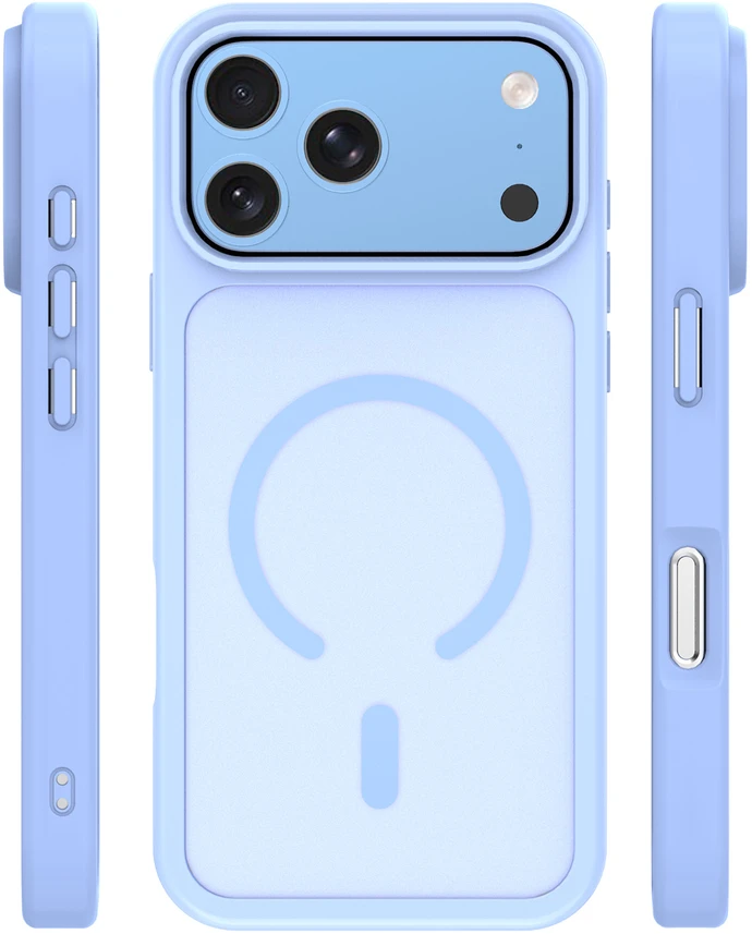 Dėklas Telforceone Mag Matt case for iPhone 17 Pro Max 6,9" / 18 Pro Max 6,9" light mėlynas big hole