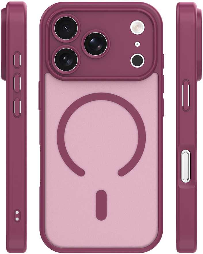 TFO Mag Matt dėklas, skirtas iPhone 17 Pro Max 6,9" / 18 Pro Max 6,9" bordo spalvos, su apsauga kamerai