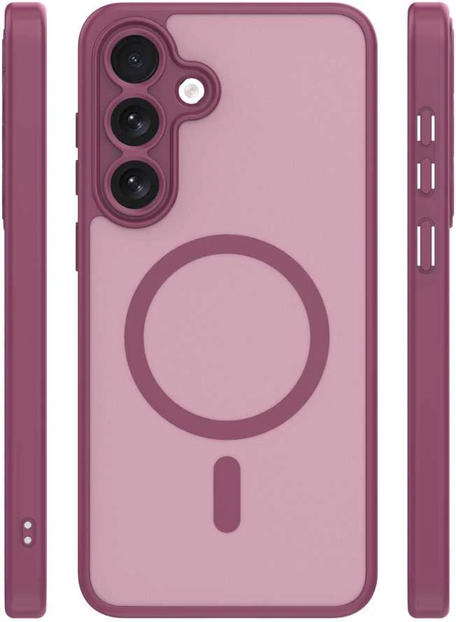 Dėklas Telforceone Mag Matt case for Samsung Galaxy S25 FE maroon camera protection