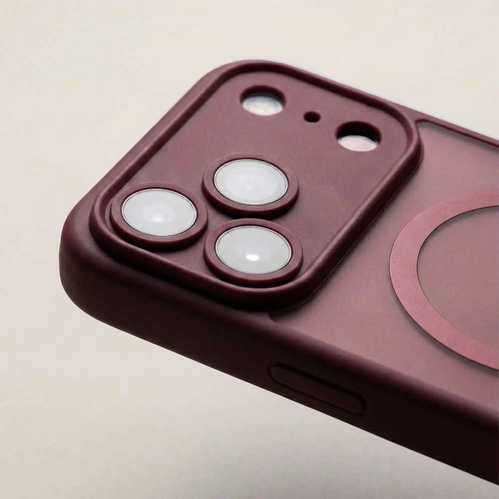 Dėklas Telforceone Mag Matt case for Samsung Galaxy S25 FE maroon camera protection