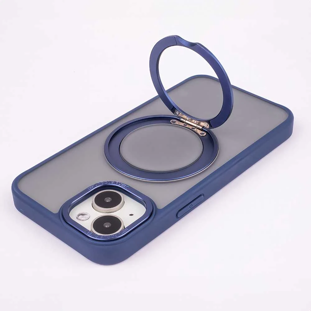 TelForceone Mag Ring besisukantis dėklas iPhone 15 Pro Max 6,7 tamsiai mėlynas