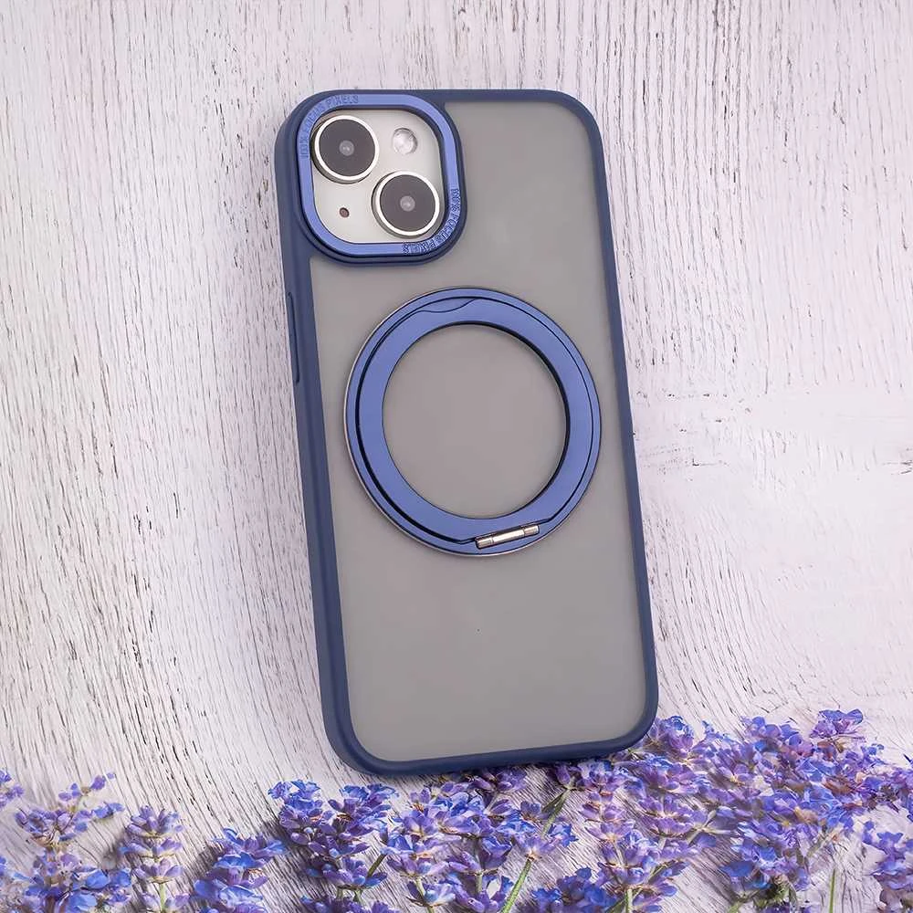 TelForceone Mag Ring besisukantis dėklas iPhone 15 Pro Max 6,7 tamsiai mėlynas