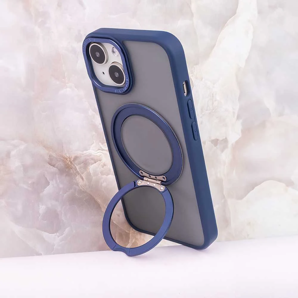 TelForceone Mag Ring besisukantis dėklas iPhone 15 Pro Max 6,7 tamsiai mėlynas