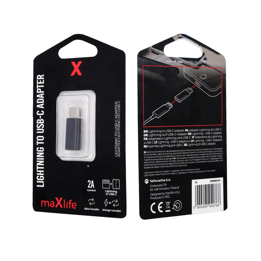Maxlife Lightning į USB-C adapteris