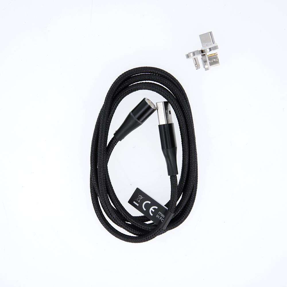 Maxlife MXUC-03 magnetinis laidas USB – Lightning + USB-C + microUSB 1,0 m 3A juodas nailoninis