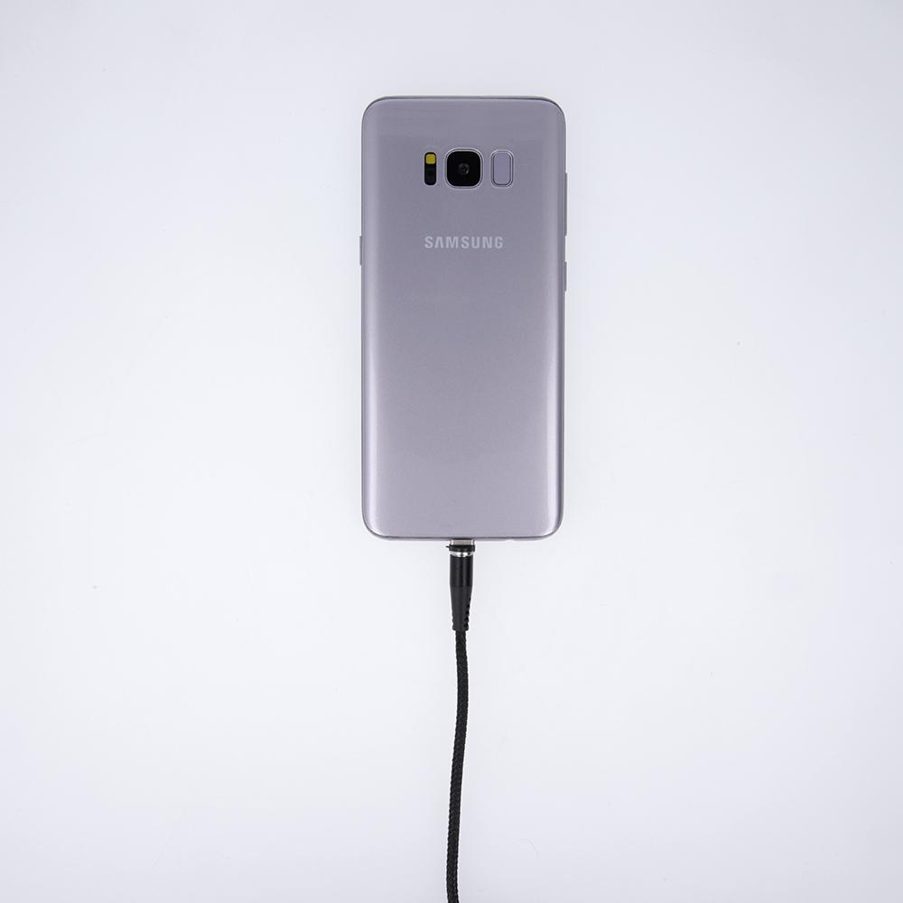 Maxlife MXUC-03 magnetinis laidas USB – Lightning + USB-C + microUSB 1,0 m 3A juodas nailoninis