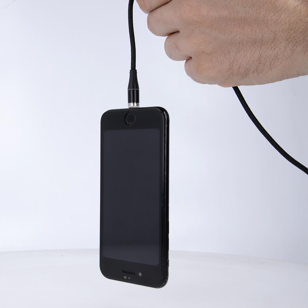Maxlife MXUC-03 magnetinis laidas USB – Lightning + USB-C + microUSB 1,0 m 3A juodas nailoninis
