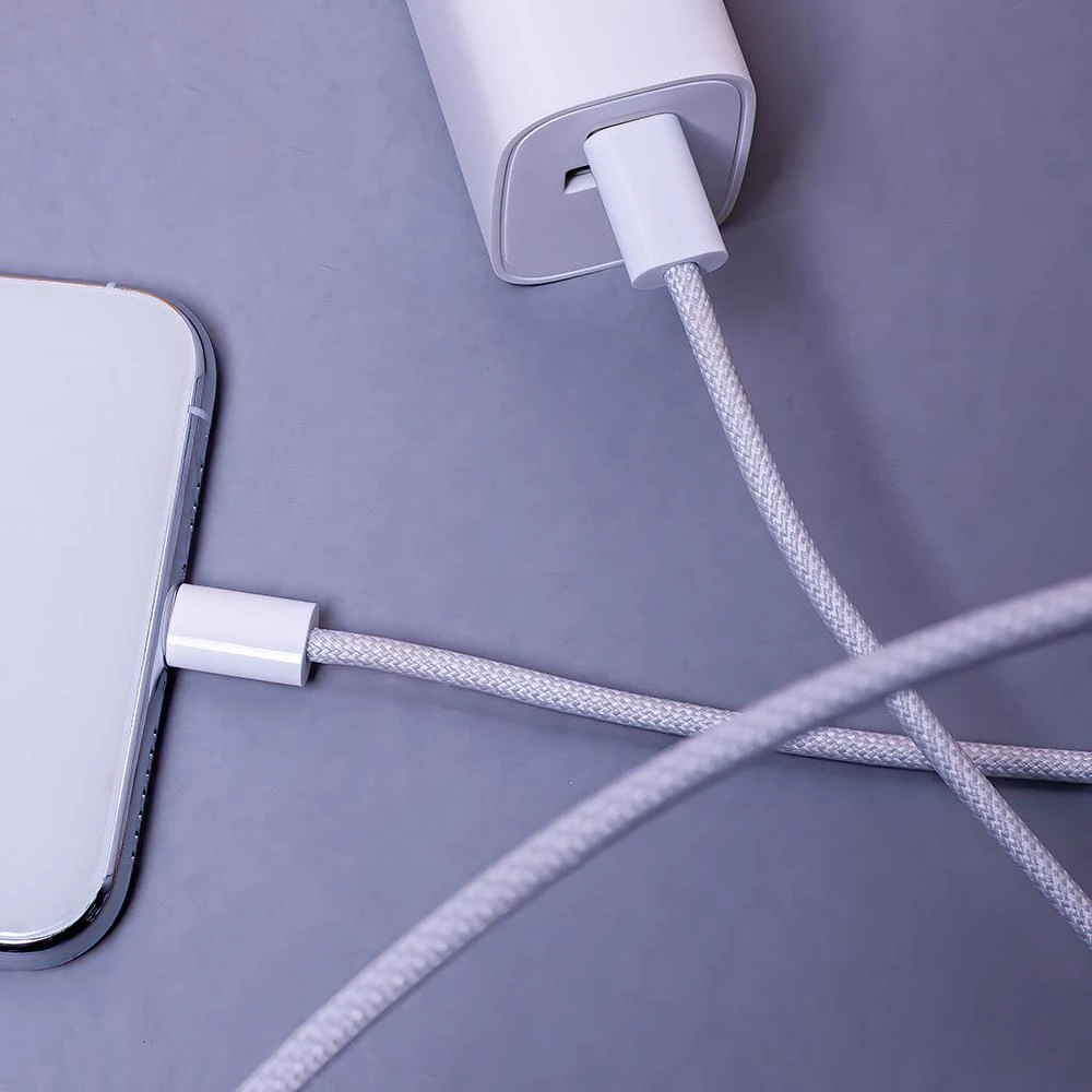 Maxlife MXUC-06 laidas USB-C – Lightning 1,0 m 20W pilkas nailoninis