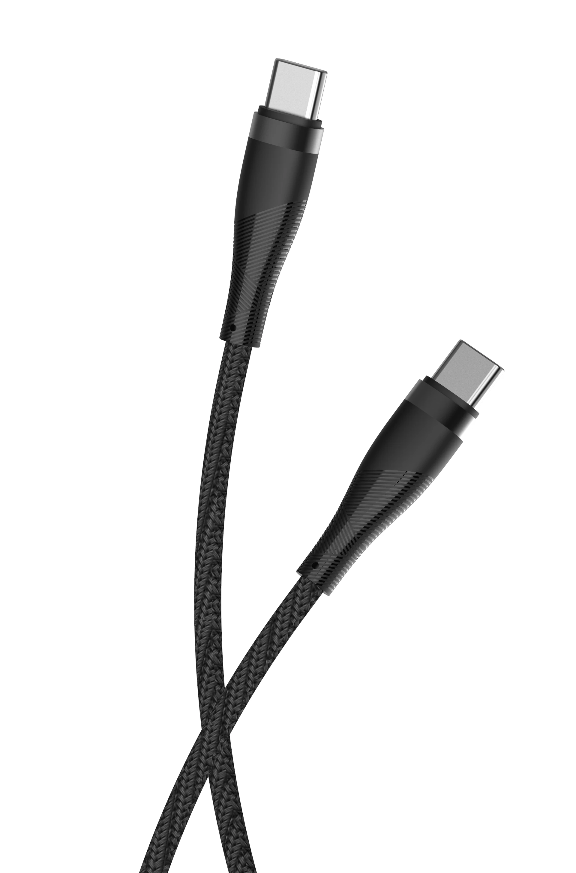 Maxlife MXUC-08 laidas USB-C – USB-C 1,0 m 60W juodas nailoninis