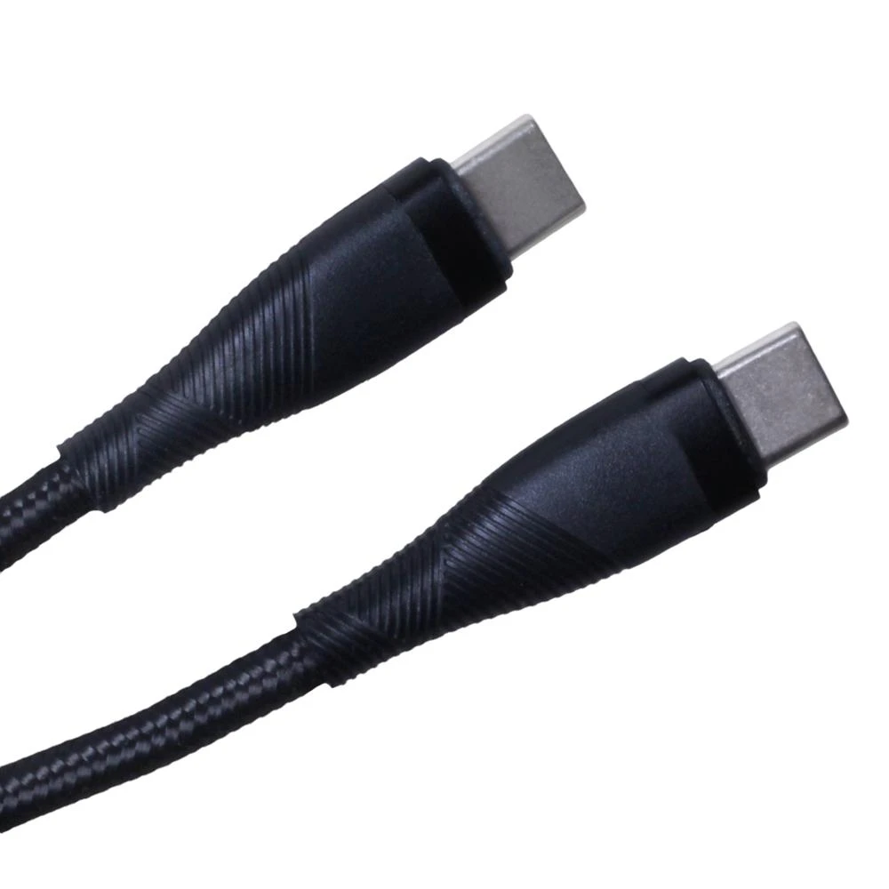 Maxlife MXUC-08 laidas USB-C – USB-C 1,0 m 60W juodas nailoninis