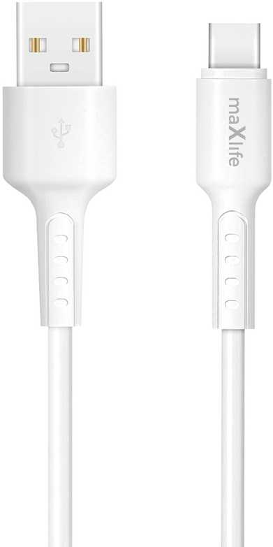 Maxlife MXUC-13 laidas USB-A – USB-C 1,0 m 3A baltas