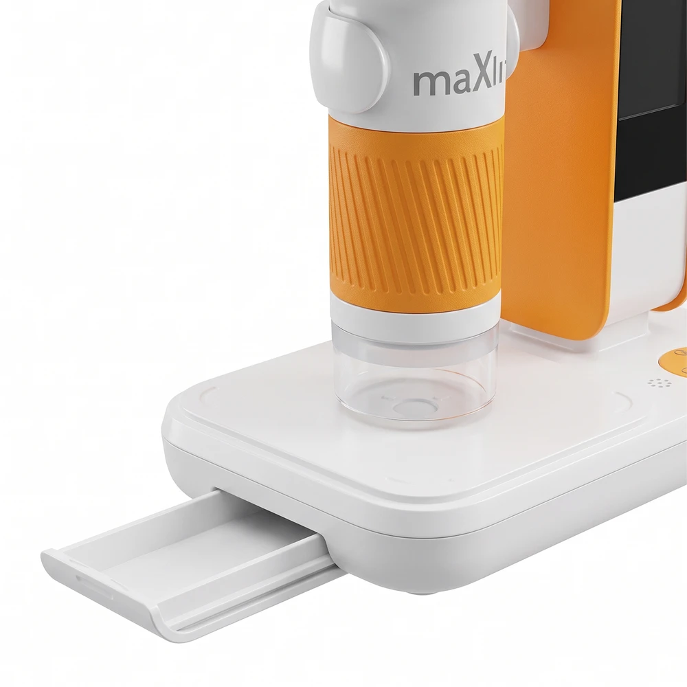 Maxlife skaitmeninis mikroskopas MXDM-200 su stovu, oranžinis